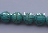 CTU15 15.5 inches 12mm faceted round blue turquoise beads Wholesale