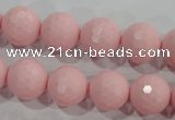 CTU1514 15.5 inches 10mm faceted round synthetic turquoise beads