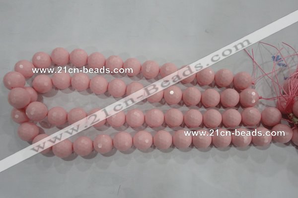 CTU1515 15.5 inches 12mm faceted round synthetic turquoise beads