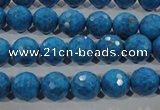 CTU1633 15.5 inches 10mm faceted round synthetic turquoise beads