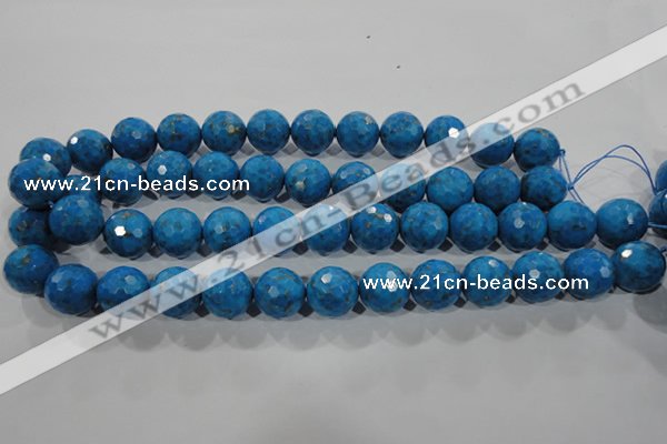 CTU1633 15.5 inches 10mm faceted round synthetic turquoise beads