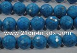 CTU1634 15.5 inches 12mm faceted round synthetic turquoise beads