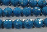 CTU1635 15.5 inches 14mm faceted round synthetic turquoise beads