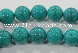 CTU1675 15.5 inches 12mm round synthetic turquoise beads