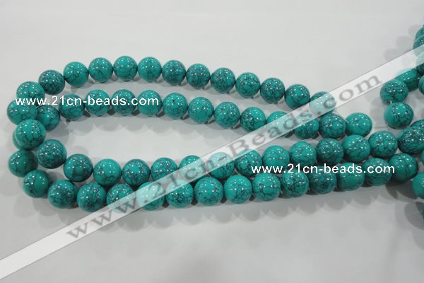 CTU1675 15.5 inches 12mm round synthetic turquoise beads