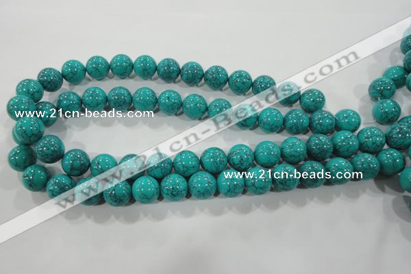 CTU1676 15.5 inches 14mm round synthetic turquoise beads