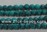 CTU1681 15.5 inches 4mm faceted round synthetic turquoise beads