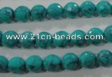 CTU1683 15.5 inches 8mm faceted round synthetic turquoise beads