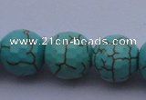 CTU17 15.5 inches 18mm faceted round blue turquoise beads Wholesale