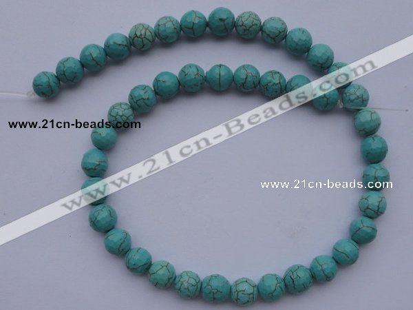 CTU17 15.5 inches 18mm faceted round blue turquoise beads Wholesale