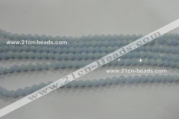 CTU1741 15.5 inches 4mm faceted round synthetic turquoise beads