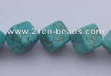 CTU18 15.5 inches 10*10mm cublc blue turquoise strand beads Wholesale