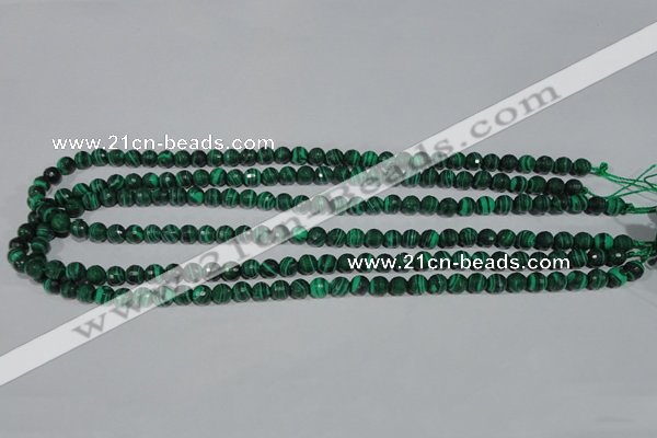 CTU1822 15.5 inches 6mm faceted round synthetic turquoise beads