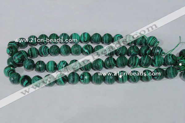 CTU1825 15.5 inches 12mm faceted round synthetic turquoise beads