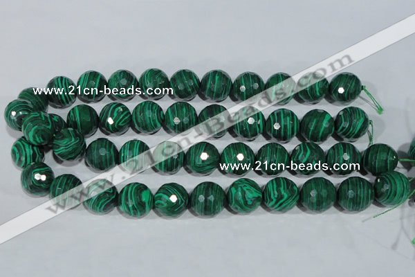 CTU1827 15.5 inches 16mm faceted round synthetic turquoise beads