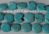 CTU1882 15.5 inches 12mm flat round imitation turquoise beads