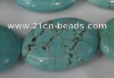 CTU1897 15.5 inches 25*35mm oval imitation turquoise beads