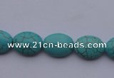 CTU19 15.5 inches 12*16mm oval blue turquoise strand beads Wholesale