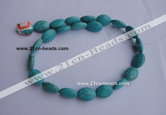 CTU19 15.5 inches 12*16mm oval blue turquoise strand beads Wholesale