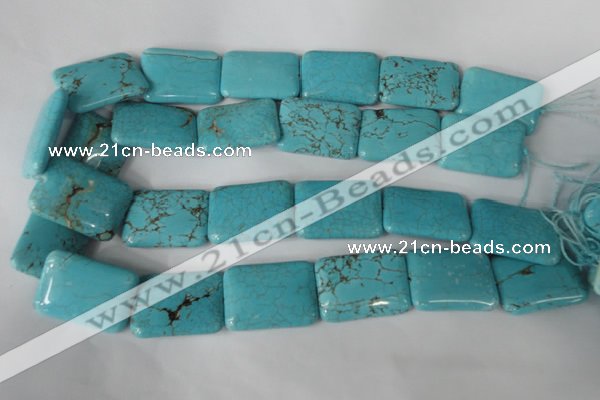 CTU1918 15.5 inches 22*30mm rectangle imitation turquoise beads