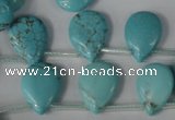 CTU1935 Top-drilled 13*18mm flat teardrop imitation turquoise beads