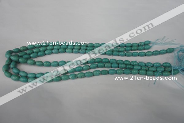 CTU1938 15.5 inches 6*9mm rice imitation turquoise beads