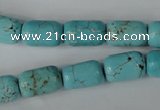 CTU1940 15.5 inches 10*15mm tube imitation turquoise beads