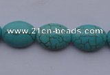 CTU20 15.5 inches 13*18mm oval blue turquoise strand beads Wholesale