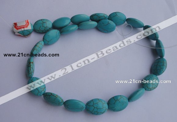 CTU20 15.5 inches 13*18mm oval blue turquoise strand beads Wholesale