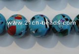 CTU2005 15.5 inches 14mm round synthetic turquoise beads