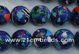 CTU2075 15.5 inches 14mm round synthetic turquoise beads