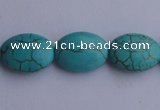 CTU21 15.5 inches 15*20mm oval blue turquoise strand beads Wholesale