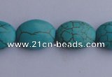 CTU22 15.5 inches 20*28mm oval blue turquoise strand beads Wholesale