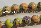 CTU2324 15.5 inches 12mm round synthetic turquoise beads