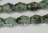 CTU2466 15.5 inches 7*8mm faceted rice African turquoise beads wholesale