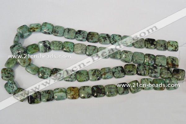 CTU2479 15.5 inches 14*14mm square African turquoise beads wholesale