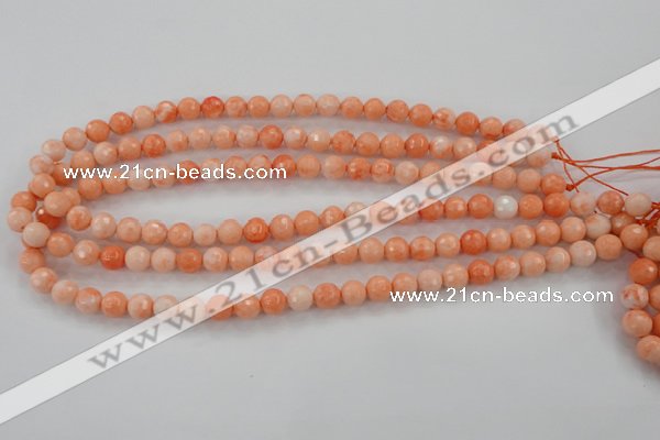 CTU2502 15.5 inches 8mm faceted round synthetic turquoise beads