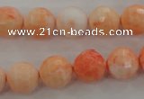 CTU2504 15.5 inches 12mm faceted round synthetic turquoise beads