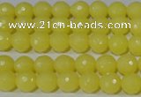 CTU2524 15.5 inches 6mm faceted round synthetic turquoise beads