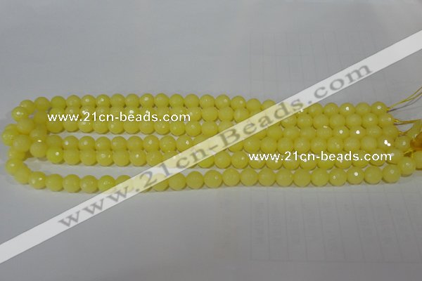 CTU2524 15.5 inches 6mm faceted round synthetic turquoise beads