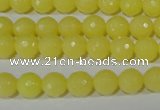 CTU2525 15.5 inches 8mm faceted round synthetic turquoise beads