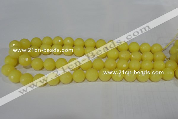 CTU2528 15.5 inches 14mm faceted round synthetic turquoise beads