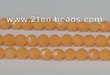 CTU2539 15.5 inches 4mm faceted round synthetic turquoise beads