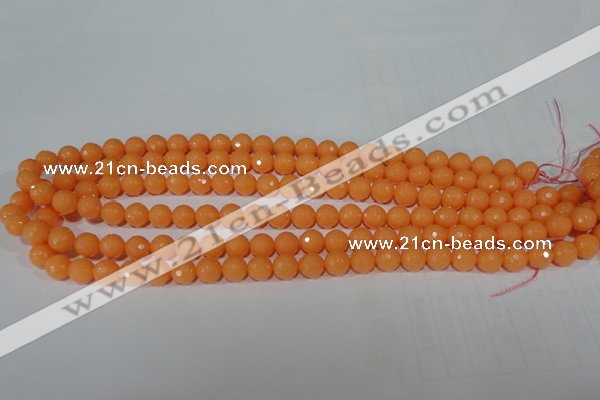 CTU2541 15.5 inches 8mm faceted round synthetic turquoise beads