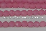 CTU2555 15.5 inches 4mm faceted round synthetic turquoise beads