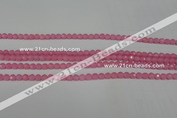 CTU2555 15.5 inches 4mm faceted round synthetic turquoise beads