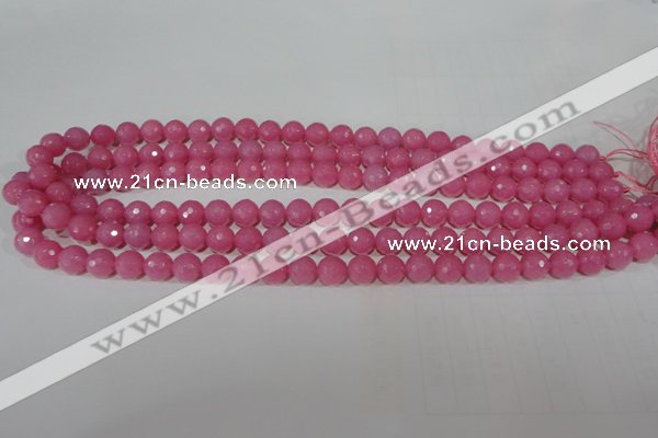 CTU2557 15.5 inches 8mm faceted round synthetic turquoise beads