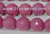 CTU2560 15.5 inches 14mm faceted round synthetic turquoise beads