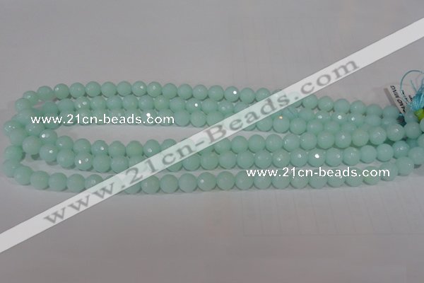 CTU2573 15.5 inches 8mm faceted round synthetic turquoise beads