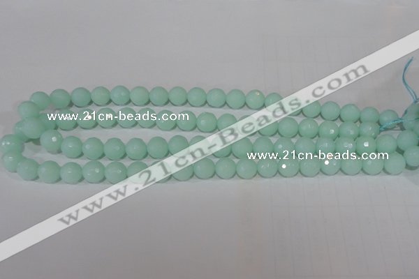 CTU2574 15.5 inches 10mm faceted round synthetic turquoise beads